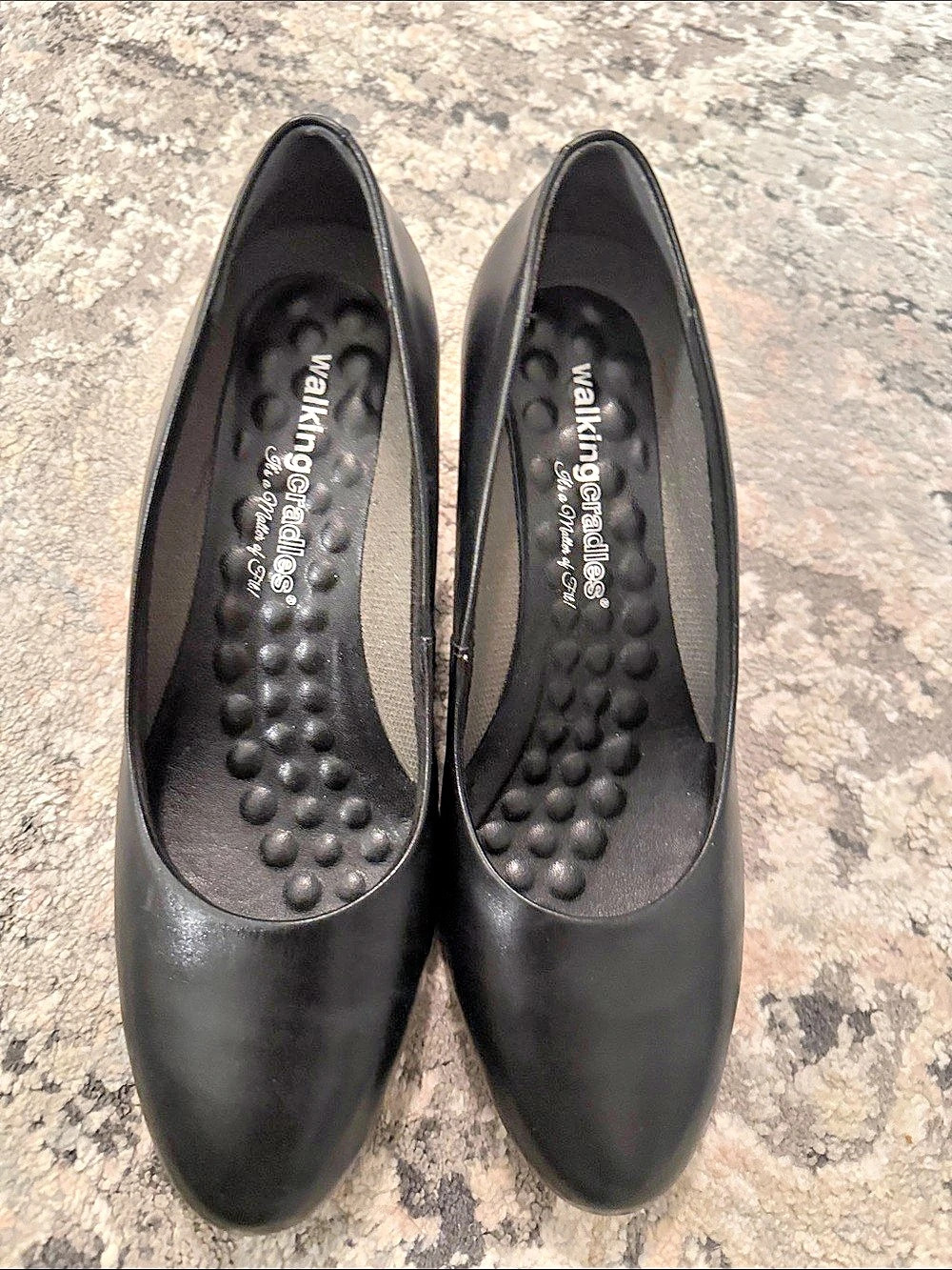 Walking Cradles Joy Pump Black Block Heel Pumps